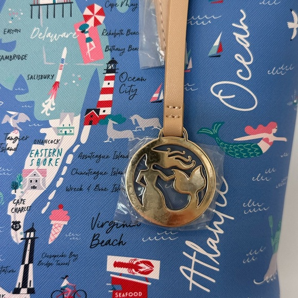 Spartina449 Virginia Map Tote Bag - Blue and Tan - Picture 6 of 7